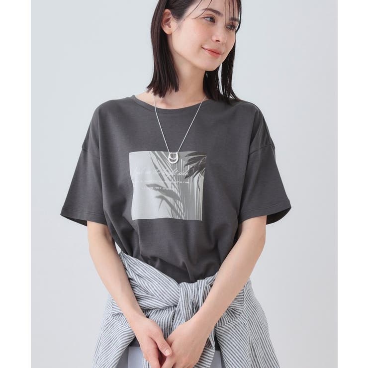 チャコールグレー(114) | 【洗える】ベーシックプリントTシャツ | THE SHOP TK