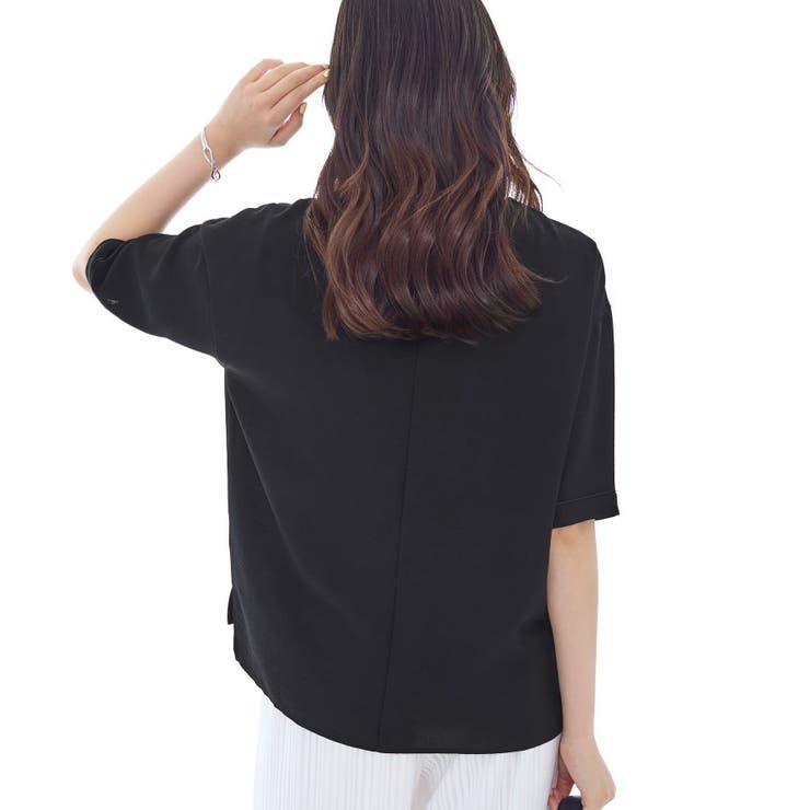 【UVケア／吸水速乾】サテンラインブラウス | THE SHOP TK | 詳細画像3 