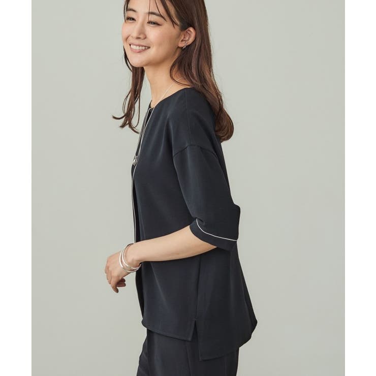 【UVケア／吸水速乾】サテンラインブラウス | THE SHOP TK | 詳細画像10 