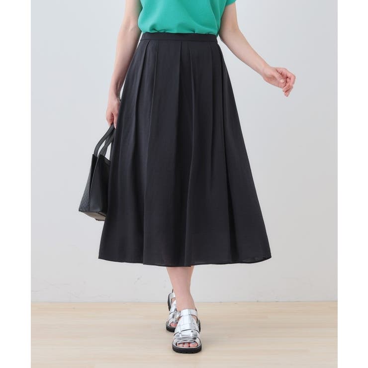 ネイビー(094) | 【洗える／SETUP可能】シアータックフレアスカート | THE SHOP TK