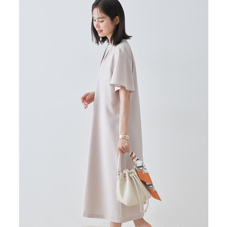 【しわになりにくい】麻調ストレートラインワンピース | THE SHOP TK | 詳細画像6 