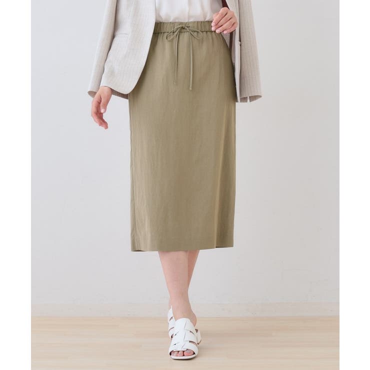 トープ(054) | 【シワになりにくい】コットンライクストレートスカート | THE SHOP TK