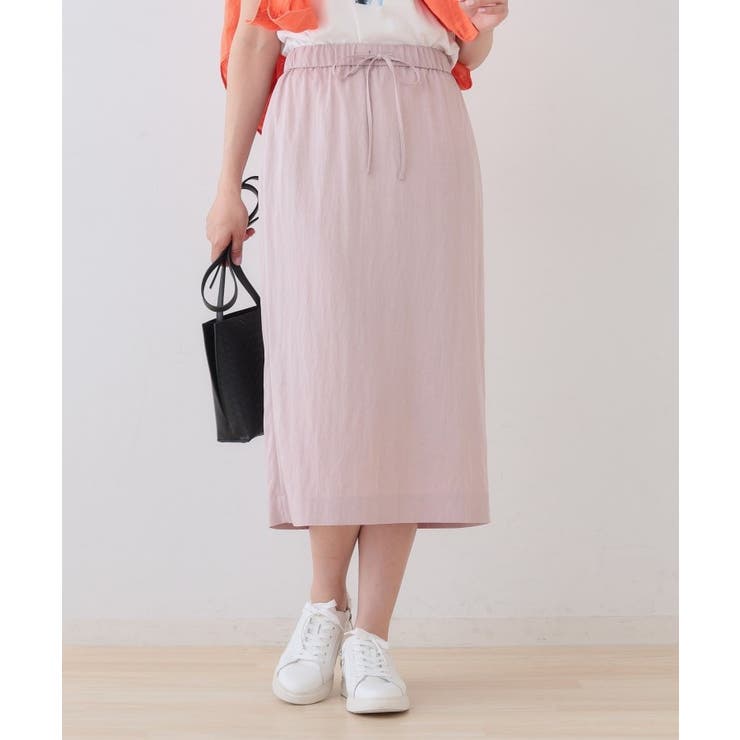 ライトピンク(070) | 【シワになりにくい】コットンライクストレートスカート | THE SHOP TK