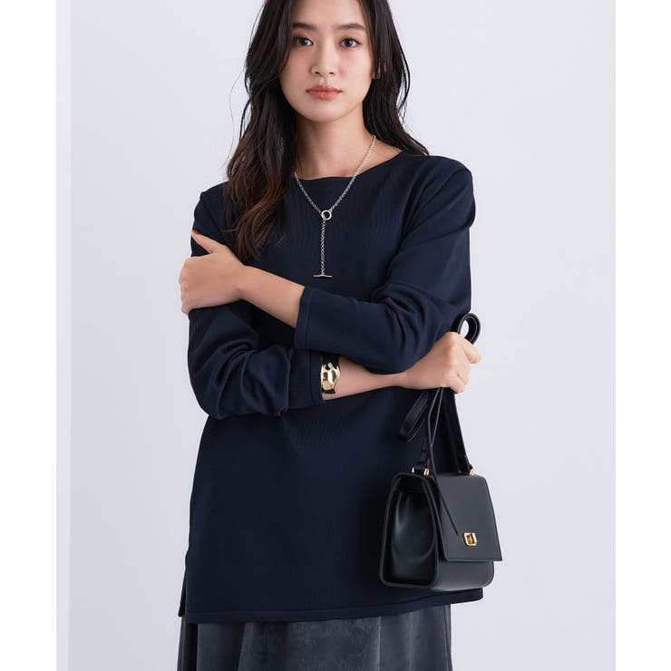 ネイビー(094) | ロングライン ストレッチニット | THE SHOP TK