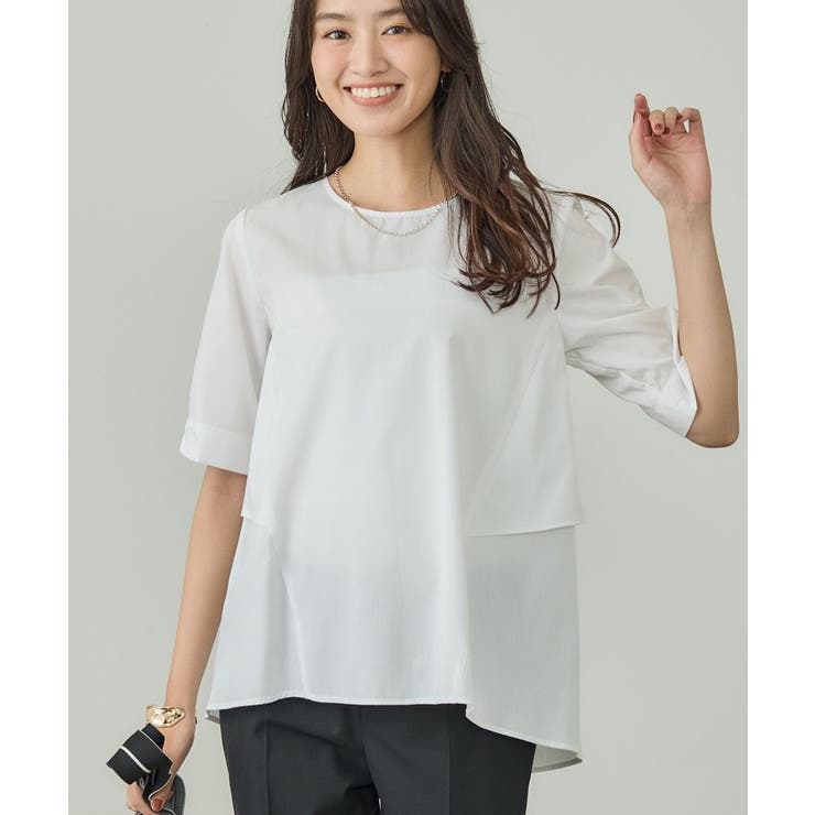 ホワイト(001) | 【UVケア】バックデザインブラウス | THE SHOP TK