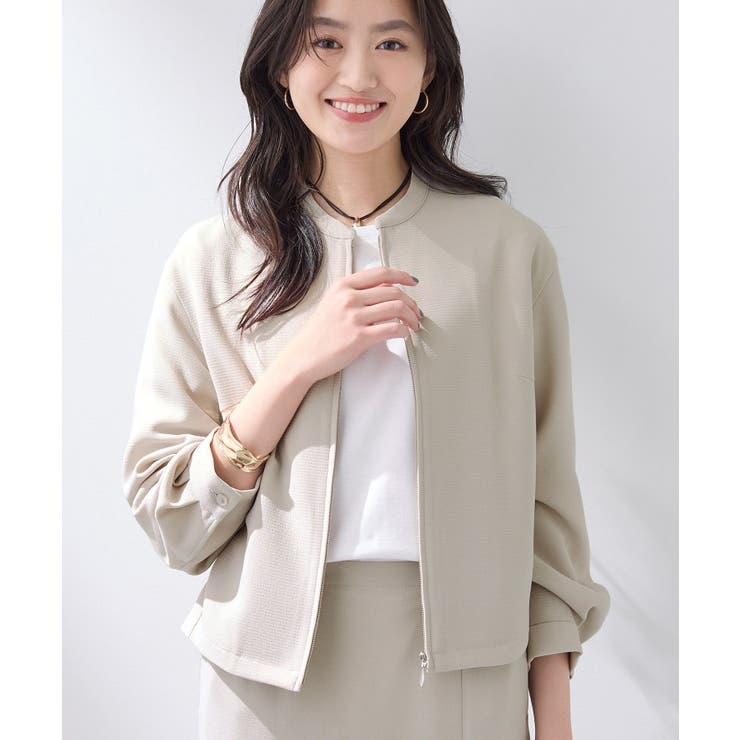 グレージュ(050) | 【軽量／SETUP可能】ジップアップブルゾン | THE SHOP TK