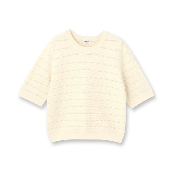 【洗える/コットン】ボーダー柄編みニット | THE SHOP TK | 詳細画像1 