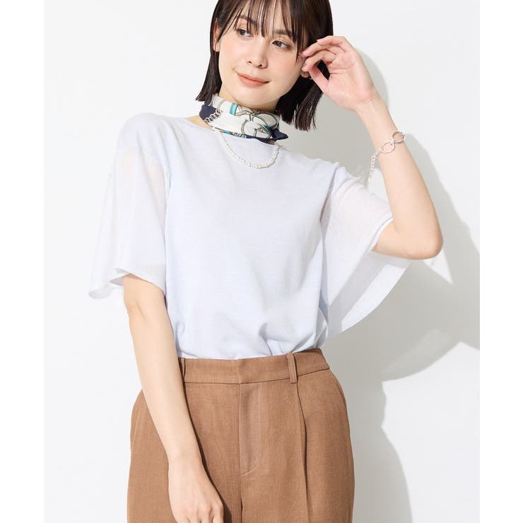 サックスブルー(090) | 【クルーネック】ラメニシアーニット | THE SHOP TK