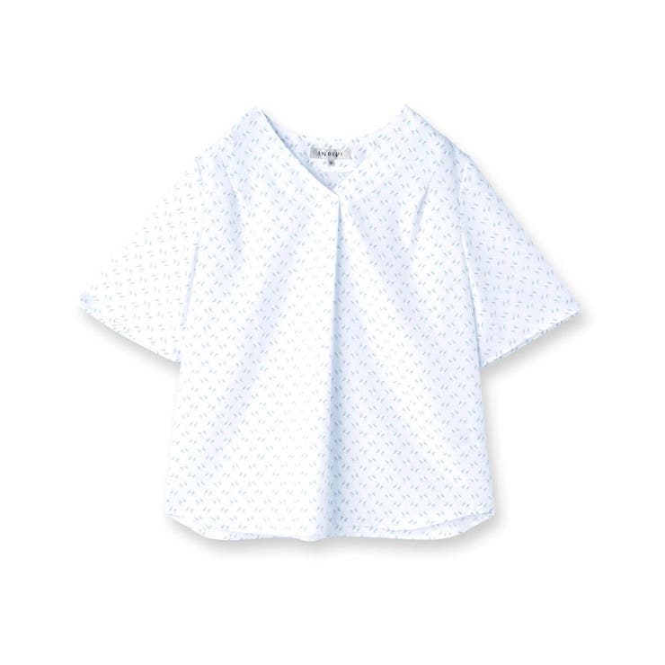 【お仕事に最適】Vネック柄ブラウス | THE SHOP TK | 詳細画像1 