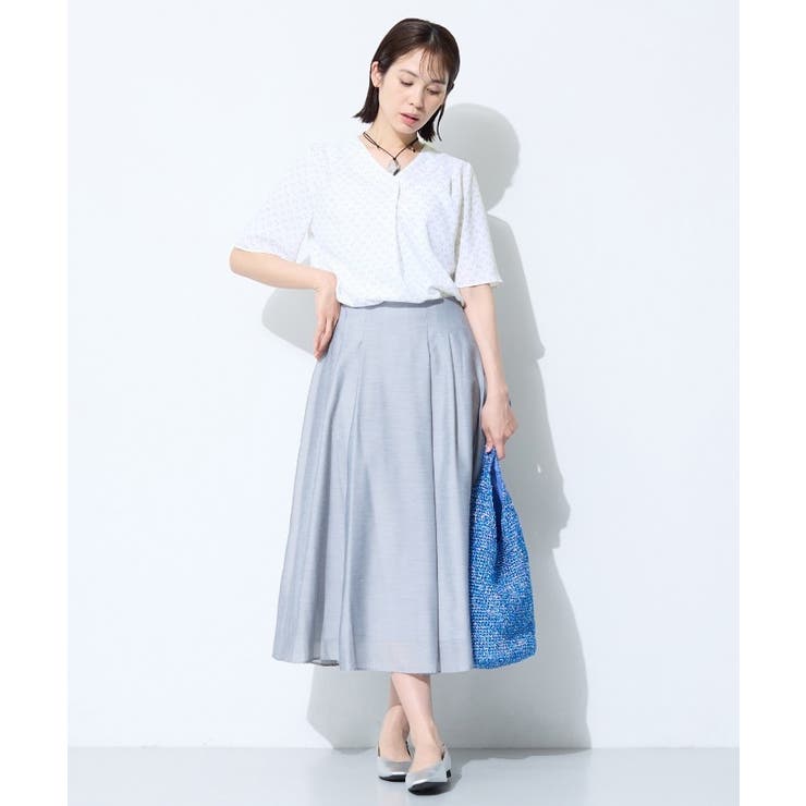 【お仕事に最適】Vネック柄ブラウス | THE SHOP TK | 詳細画像8 