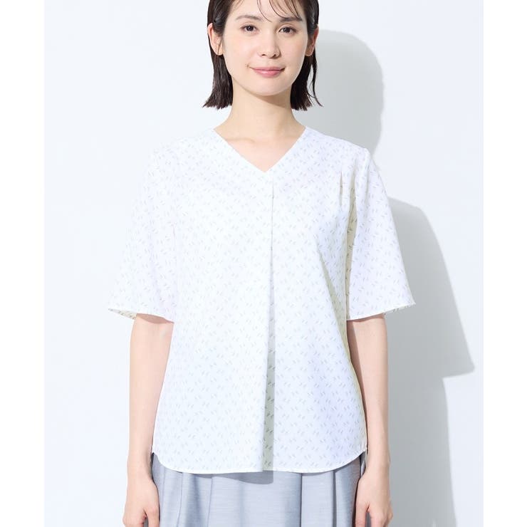 【お仕事に最適】Vネック柄ブラウス | THE SHOP TK | 詳細画像10 