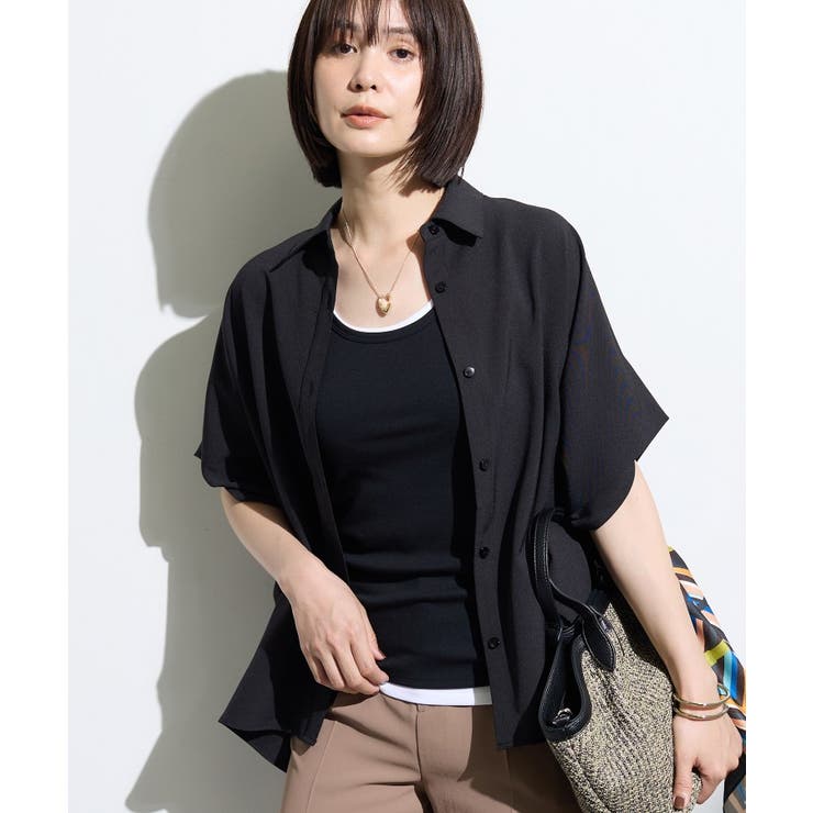 ブラック(019) | 【SETUP可／清涼感〇】オーバーサイズシャツ | THE SHOP TK