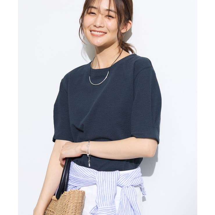 ネイビー(094) | 【洗える／凹凸素材】デザインTシャツ | THE SHOP TK