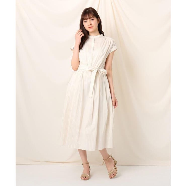 ストライプ柄バンドカラーワンピース 品番 Wrdw Couture Brooch クチュールブローチ のレディースファッション通販 Shoplist ショップリスト