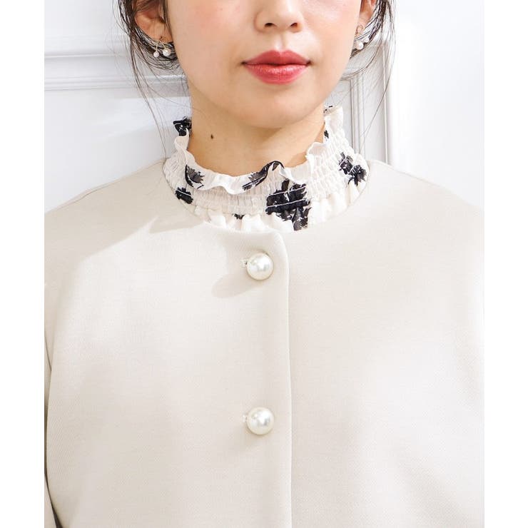 後ろ姿も可愛く、ちょうどいい華やかさ。】パール調釦カルゼダンボールジャケット[品番：WRDW0171333]｜Couture  brooch（クチュールブローチ）のレディースファッション通販｜SHOPLIST（ショップリスト）