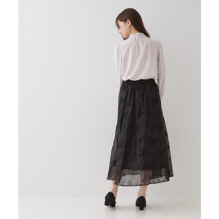 フロッキーフラワーオーガンジースカート | Couture brooch | 詳細画像5 