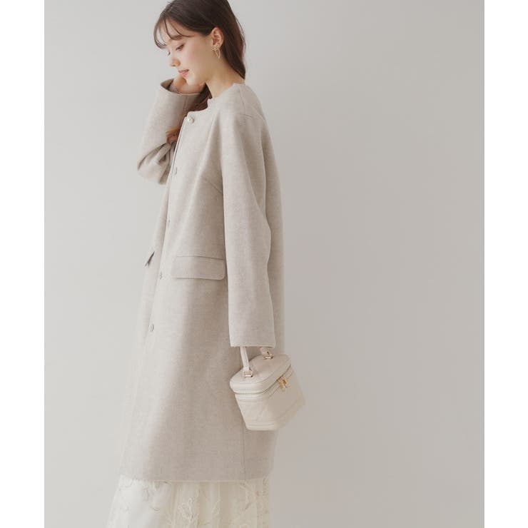 プチプラ・華やかさを高める】ビジュー釦ロングコート[品番