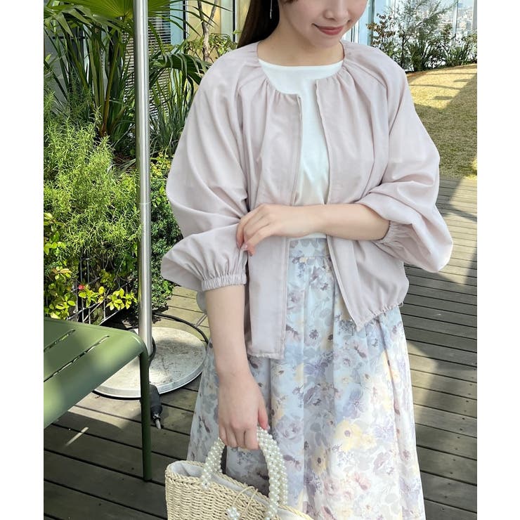 ロングシーズン対応！うす軽アウター】バックフリルシアー
