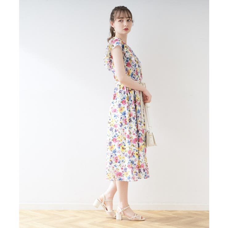 絵になる夏ワンピ】summerフルール シャーリング[品番 絵になる夏ワンピ】summerフルール シャーリング[品番