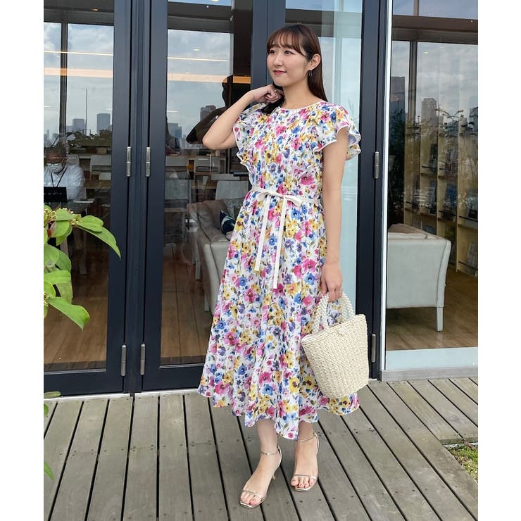 絵になる夏ワンピ】summerフルール シャーリング[品番 絵になる夏ワンピ】summerフルール シャーリング[品番