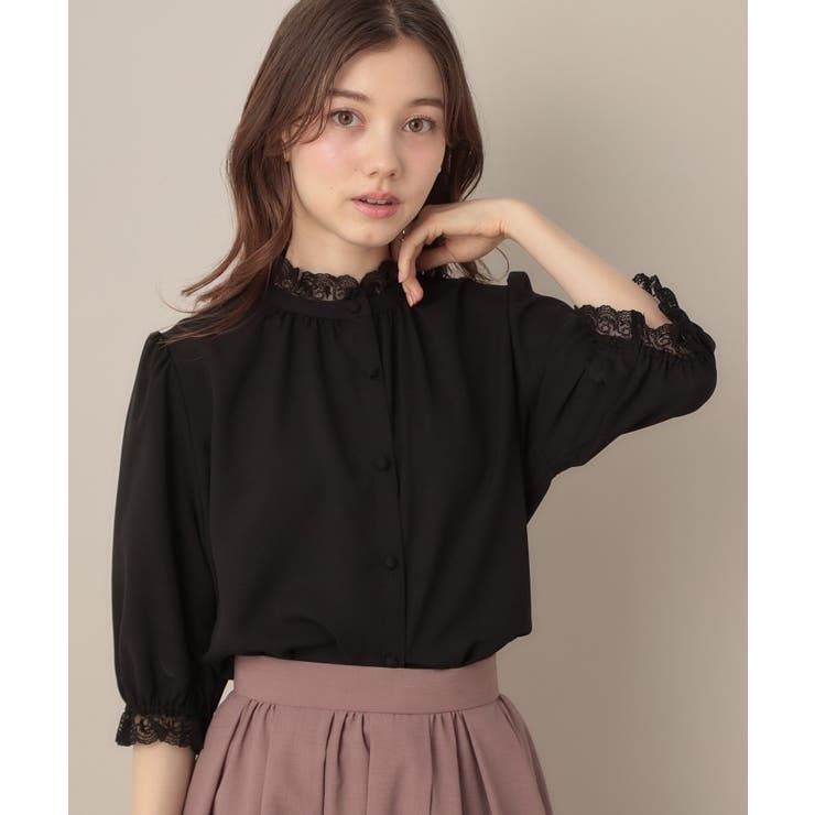 【華やか・大人可愛い・5分袖】エンブロレース前後2WAYブラウス | Couture brooch | 詳細画像22 