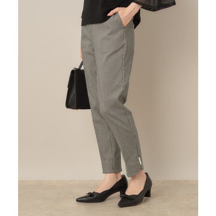 ブラック(219) | ポイントパール調ハイパーストレッチパンツ | Couture brooch