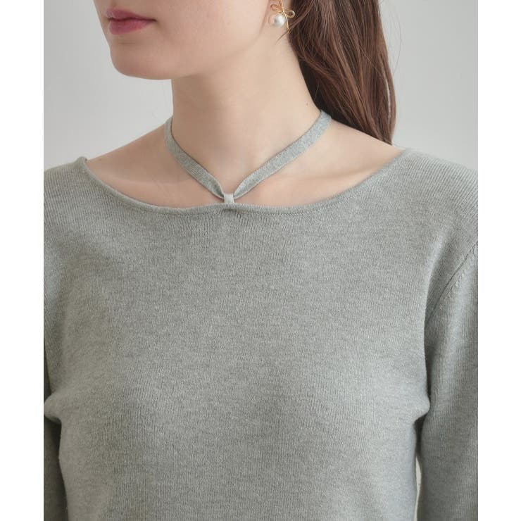 【大人可愛い・リボン取り外し可】前後2WAYラメリブ シアープチフリルニット | Couture brooch | 詳細画像49 