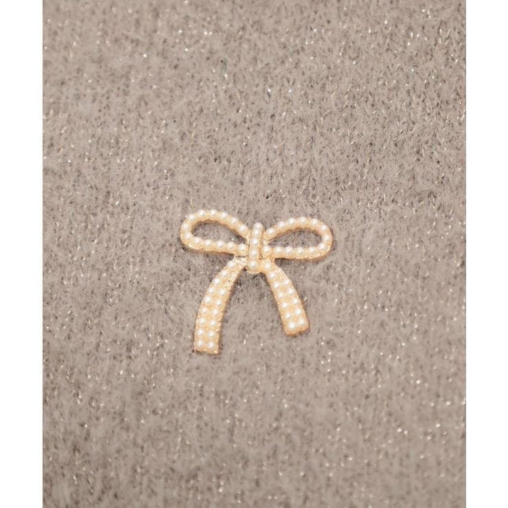 【着映え・5分袖・フェミニン】ラメフェザー半袖ニット | Couture brooch | 詳細画像40 