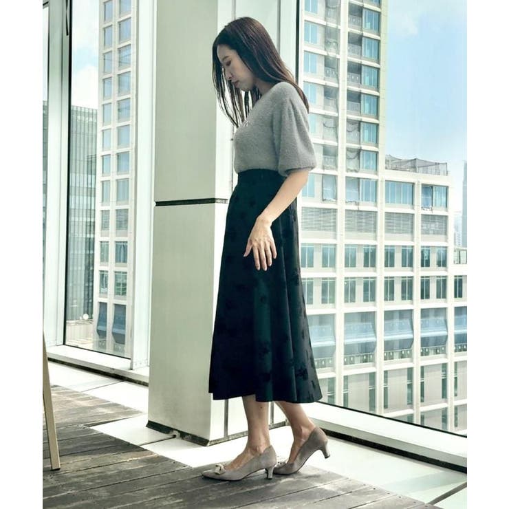 【着映え・5分袖・フェミニン】ラメフェザー半袖ニット | Couture brooch | 詳細画像35 