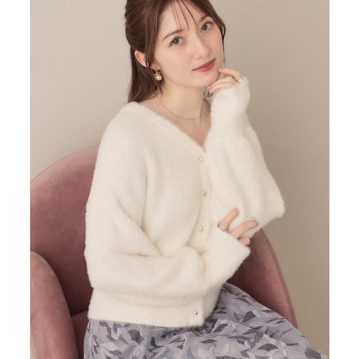 【ふわふわ/前後2WAY】フェザーカーディトップス | Couture brooch | 詳細画像15 