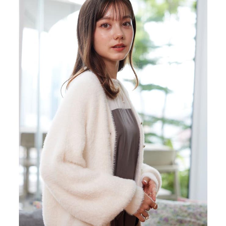 【ふわふわ/前後2WAY】フェザーカーディトップス | Couture brooch | 詳細画像19 