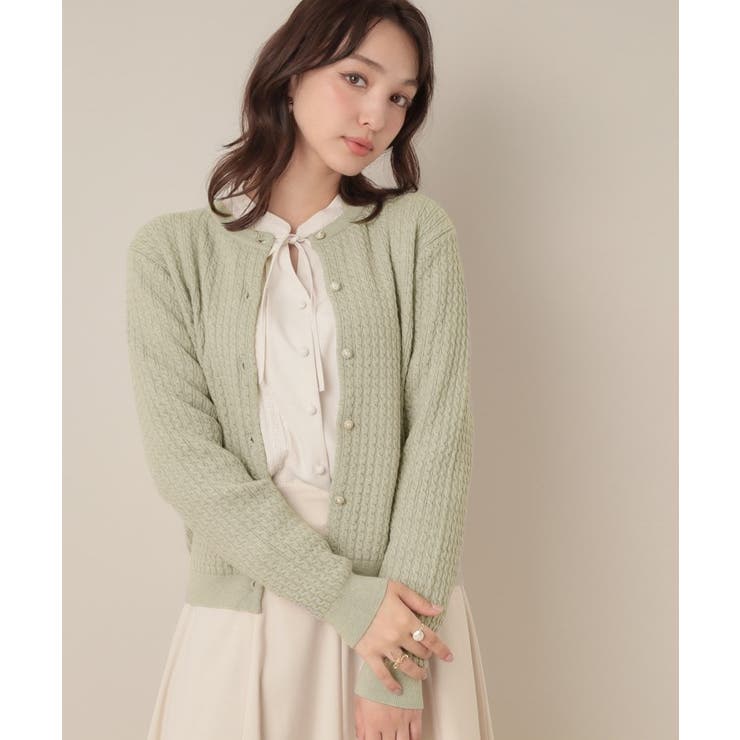 【大人可愛い・きれいめ・通勤】ケーブルカーディガン | Couture brooch | 詳細画像28 