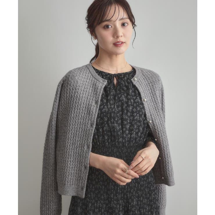 【大人可愛い・きれいめ・通勤】ケーブルカーディガン | Couture brooch | 詳細画像10 