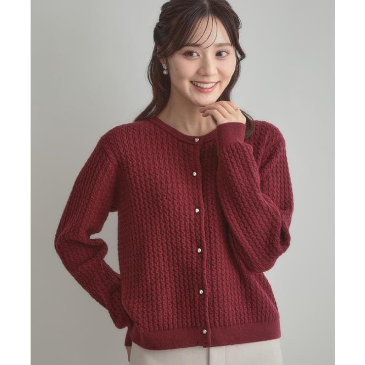 【大人可愛い・きれいめ・通勤】ケーブルカーディガン | Couture brooch | 詳細画像42 