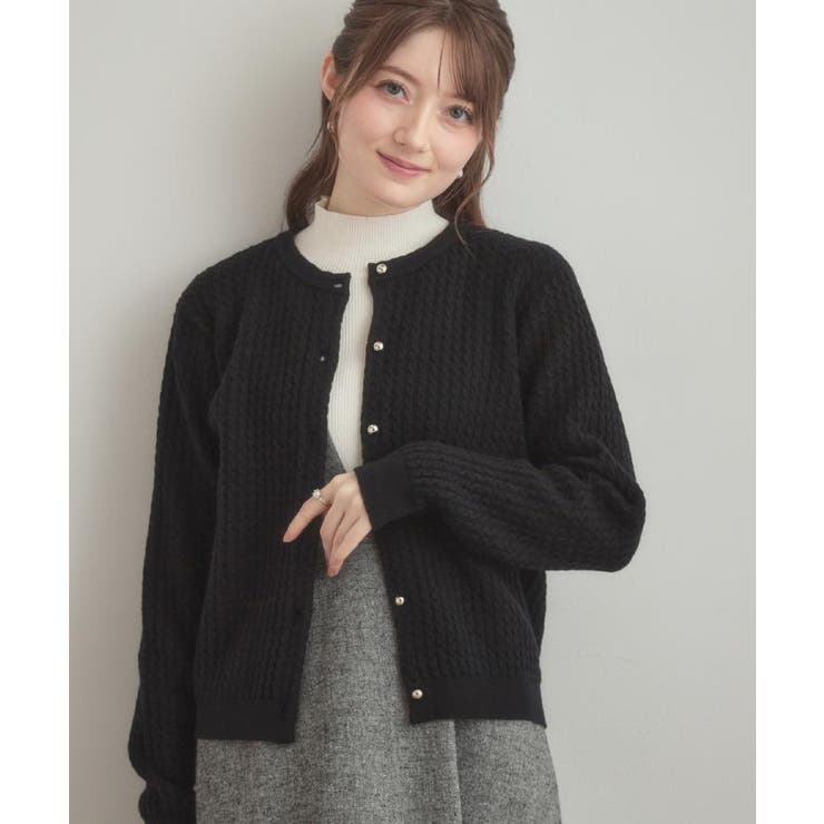 【大人可愛い・きれいめ・通勤】ケーブルカーディガン | Couture brooch | 詳細画像22 