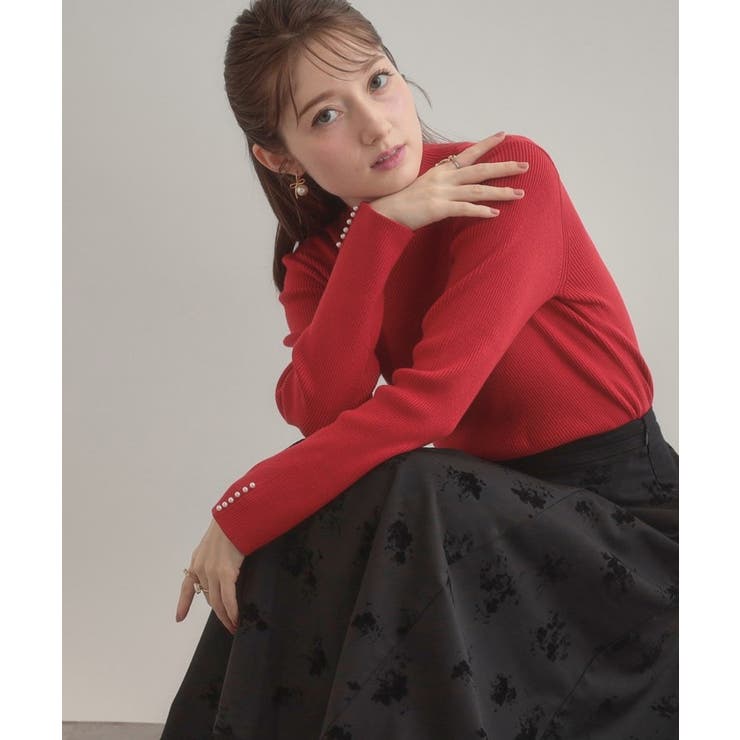 【多機能・フェミニン】パール調リブニット | Couture brooch | 詳細画像34 