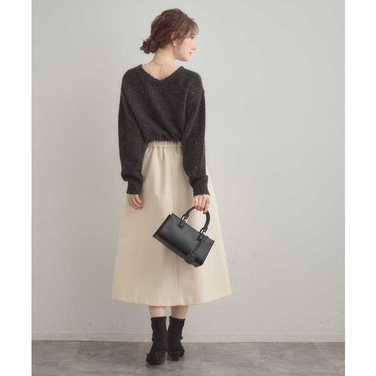 【前後2WAY】スパンコールラメフェザー ニット | Couture brooch | 詳細画像19 