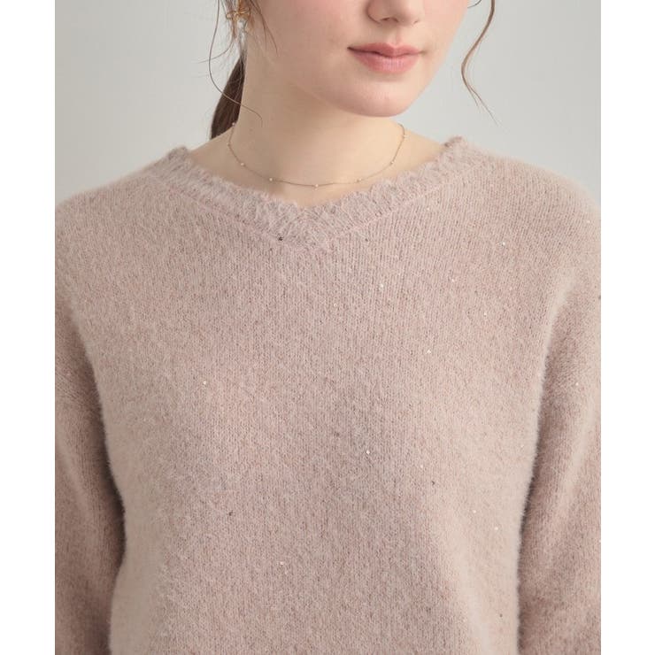 【前後2WAY】スパンコールラメフェザー ニット | Couture brooch | 詳細画像59 