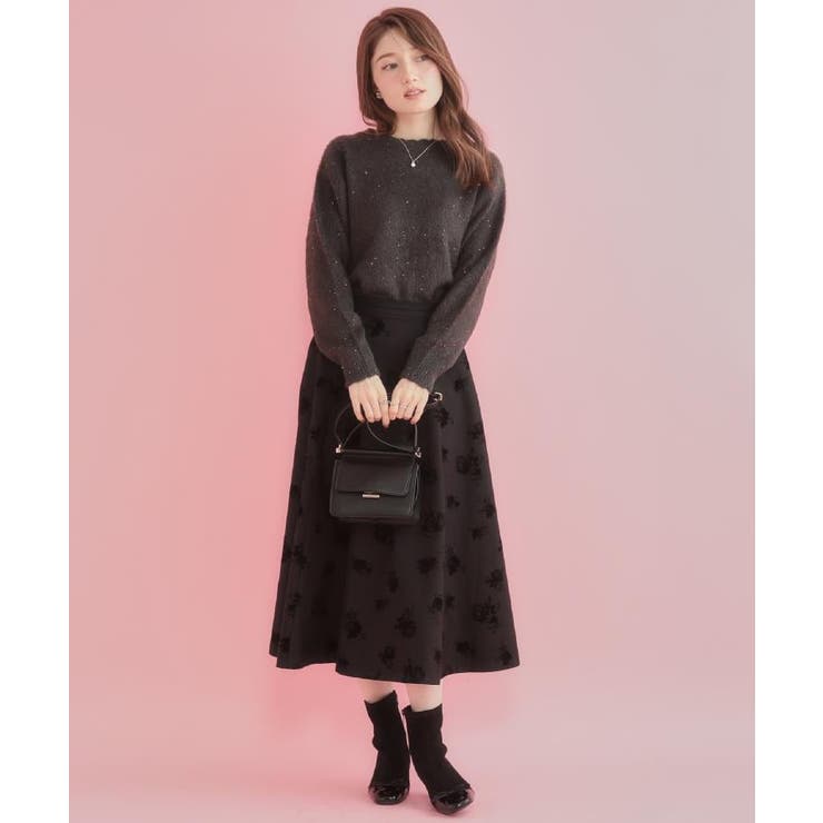 【前後2WAY】スパンコールラメフェザー ニット | Couture brooch | 詳細画像27 