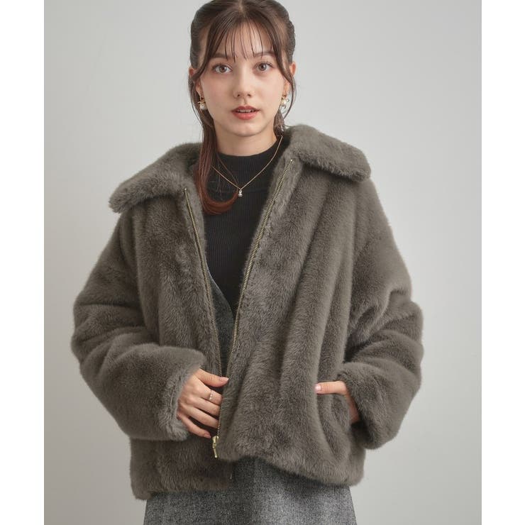 【ふわふわ・上品】ミンクフェイクファーアウター | Couture brooch | 詳細画像4 