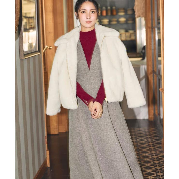 【ふわふわ・上品】ミンクフェイクファーアウター | Couture brooch | 詳細画像32 