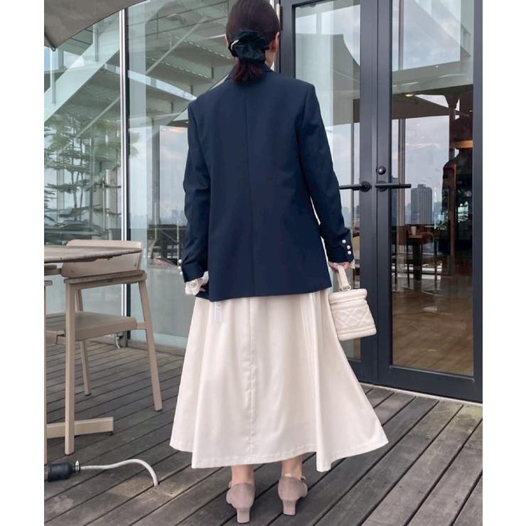 【高見え・きれいめ・通勤】レースカフス パール調釦テーラードジャケット | Couture brooch | 詳細画像12 