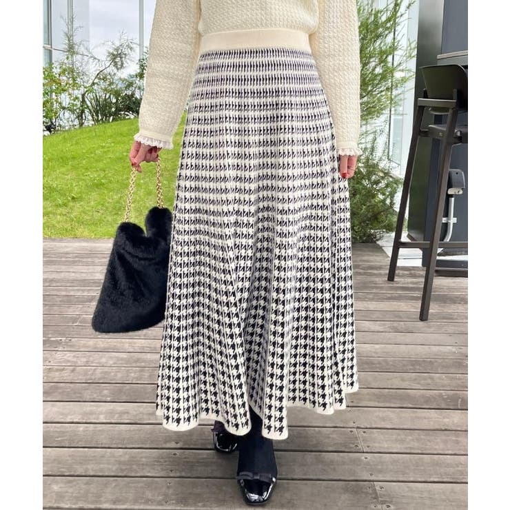 【クラシカル・大人上品】千鳥ジャカードニットプリーツスカート | Couture brooch | 詳細画像10 