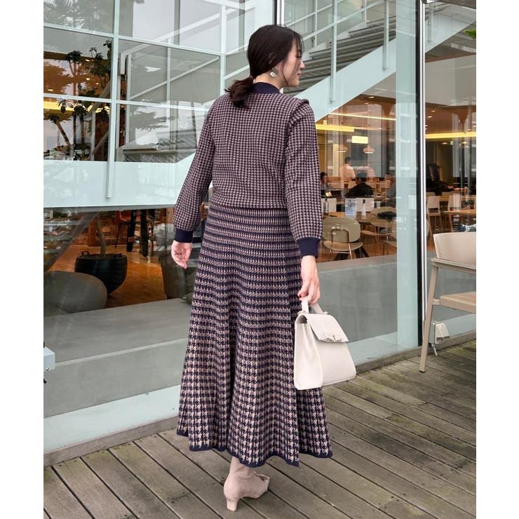 【クラシカル・大人上品】千鳥ジャカードニットプリーツスカート | Couture brooch | 詳細画像20 