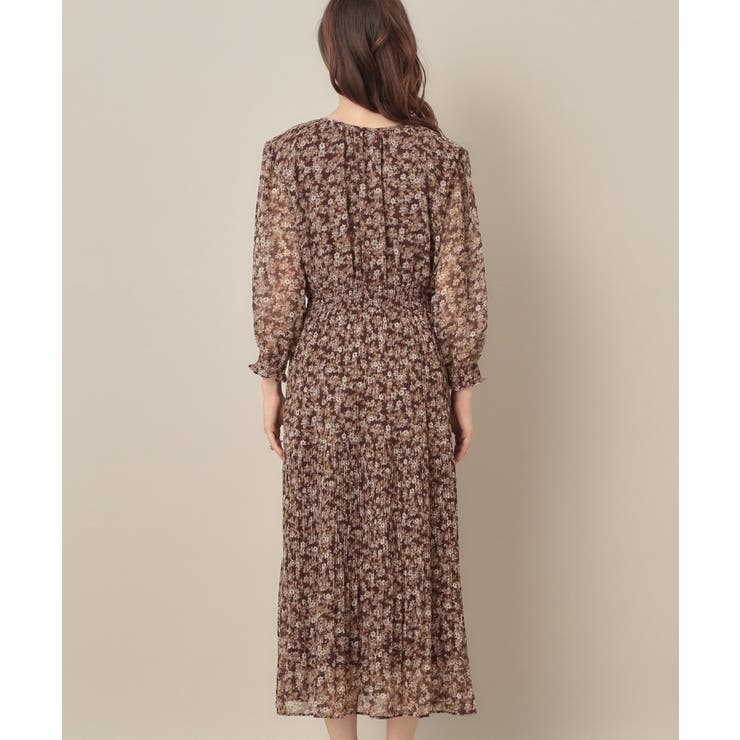 【一枚で着映える・花柄・通勤】前後2WAYシフォン楊柳小花ワンピース | Couture brooch | 詳細画像35 