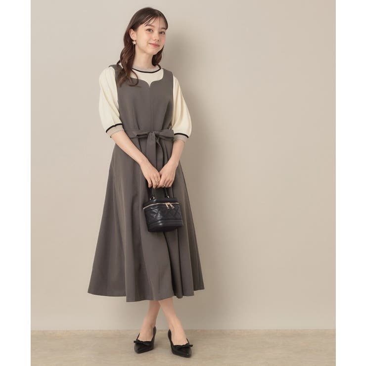 【帯電防止・通勤】ハートネック フレアージャンスカ | Couture brooch | 詳細画像1 