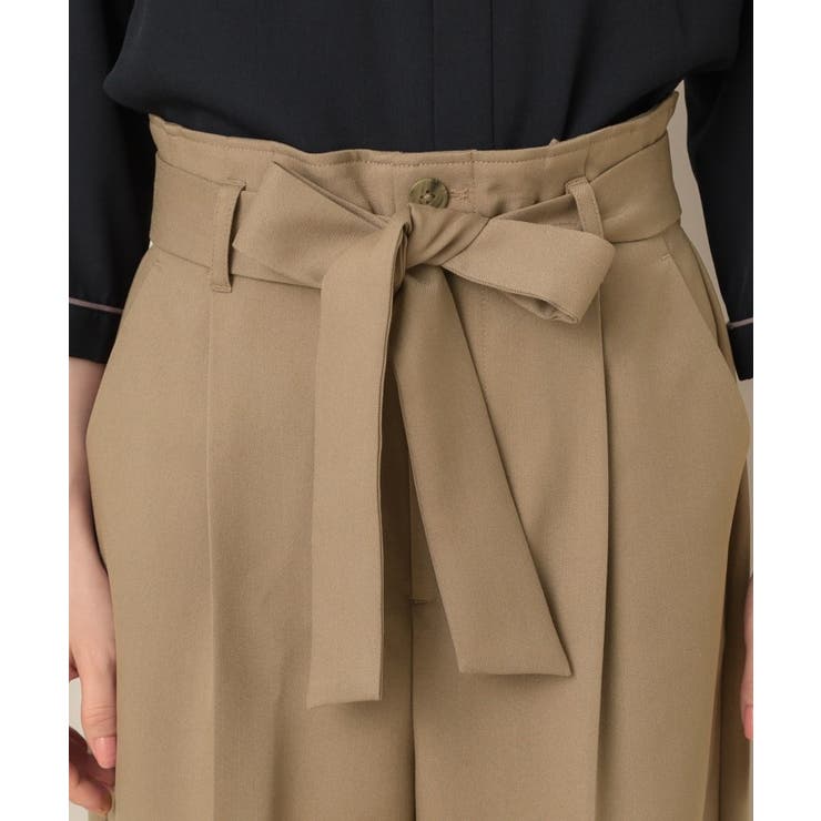 【帯電防止・通勤】ウエストリボン サスペンダー付きワイドパンツ | Couture brooch | 詳細画像37 