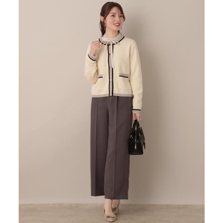 【帯電防止・通勤】ウエストリボン サスペンダー付きワイドパンツ | Couture brooch | 詳細画像10 