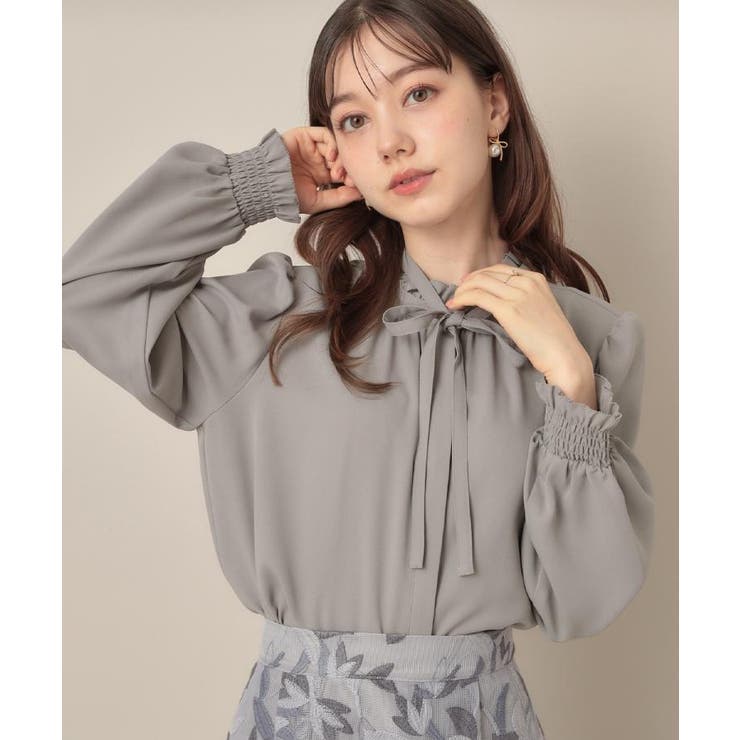 【フェミニン・通勤】タイ付きピコフリルブラウス | Couture brooch | 詳細画像23 