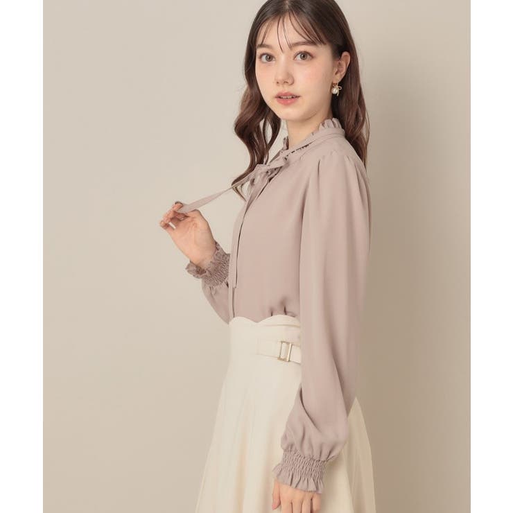 【フェミニン・通勤】タイ付きピコフリルブラウス | Couture brooch | 詳細画像35 